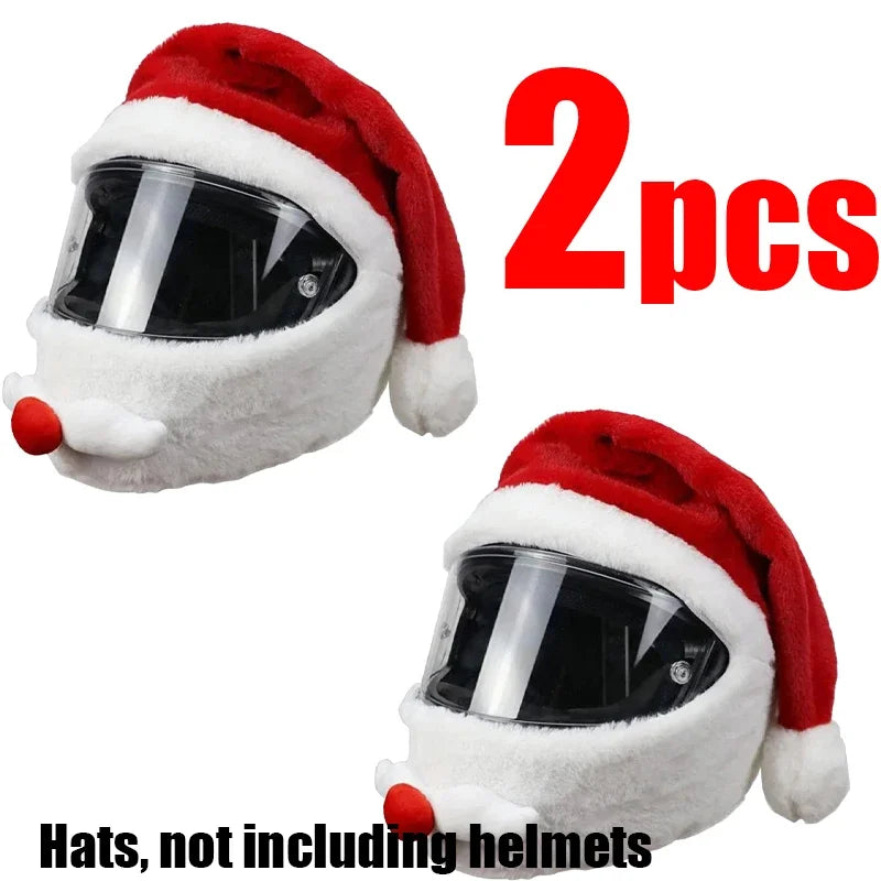 Santa Claus Christmas Motorcycle Helmet Cover | Festive Plush Helmet Decoration - Premium helmet cover from Lizard Vigilante - Just $20.99! Shop now at Lizard Vigilante