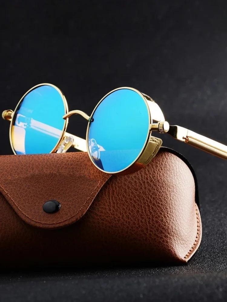 Metal Steampunk Sunglasses Men Women Fashion Round Glasses Brand Designer Vintage Sun Glasses High Quality Oculos de sol 2024 - Lizard Vigilante