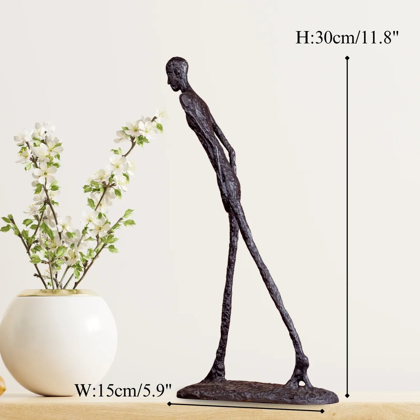 30cm Giacometti Sculpture Bronze Walking Man Statue Abstract Skeleton Hot Casting Art Figurine Famous Replica Crafts Home Decor