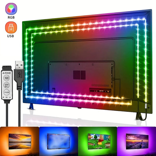 RGB 5050 LED Strip Lights for TV – USB 5V Backlight Tape | Perfect for Home, Parties, and Decoration - Premium LED Strip Lights from Lizard Vigilante - Just $22.99! Shop now at Lizard Vigilante