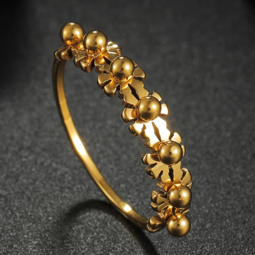 Top Band Mechanical Wheel Rock Gear Ring: 8mm Stainless Steel Comfort Fit Jewelry for Men & Women