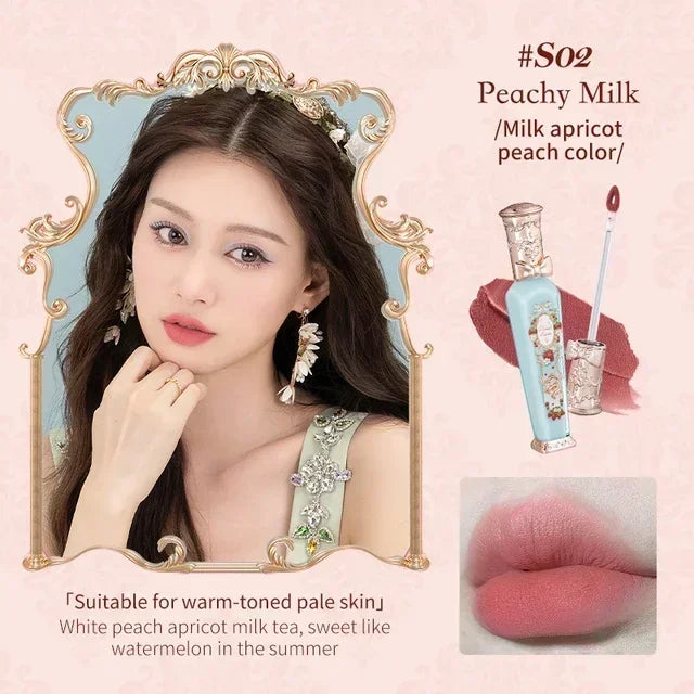 Flower Knows Strawberry Rococo Series Cloud Lip Cream Lip Gloss Long Lasting Velvet Lip Tint Lipstick for Women Cosmetic