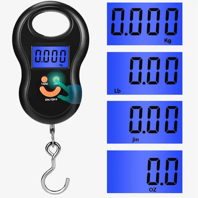 Portable 50kg Digital Hanging Scale with LCD Backlight – Ideal for Kitchen, Travel, Luggage, and Fishing - Premium scale from Lizard Vigilante - Just $15.99! Shop now at Lizard Vigilante