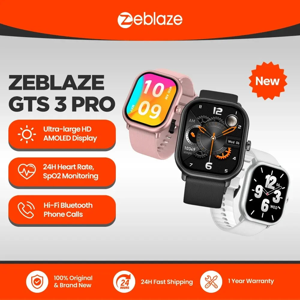New Zeblaze GTS 3 Pro Voice Calling Smart Watch Ultra-big HD AMOLED Screen Health and Fitness Tracking Smartwatch for Men Women - Lizard Vigilante