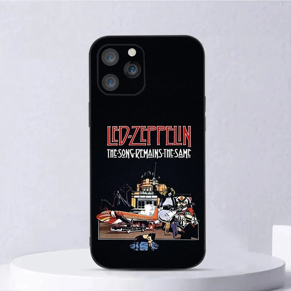 Led Zep Phone Case For iPhone 15, 14, 13, 12, 11, Plus, Pro Max ,XS, X, XR, SE, Mini, 8, 7 Soft Silicone Zeppelin Black Cover - Premium cell phone case from Lizard Vigilante - Just $19.77! Shop now at Lizard Vigilante