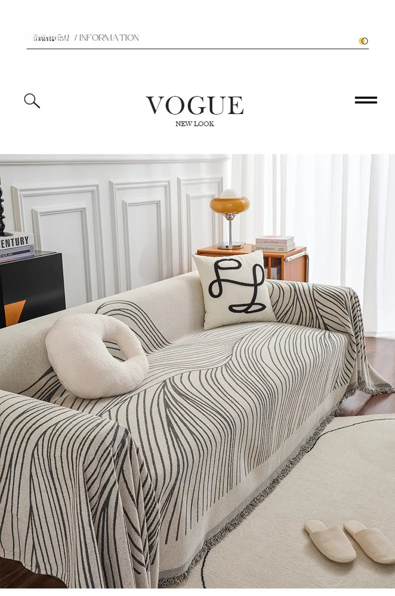 Nordic Throw Blanket – Heavy Stitch Geometric Sofa Tapestry for Home, Camp, and Chaos Nights