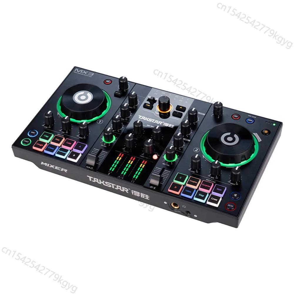 Takstar MX3 Mixer Webcast Sound Card Mixing Console Podcast Studio For Karaoke Webcast Recording Live Streaming Guitar Keys PC - Lizard Vigilante