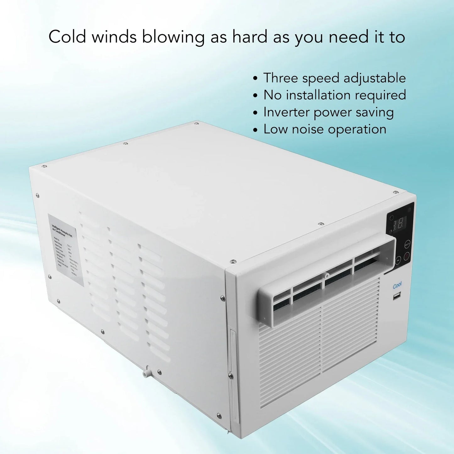 Portable Air Conditioner Energy Saving 1900BTU 280W Mini Mobile AC with Remote Control for Home Dorm Office Camping Pet Space