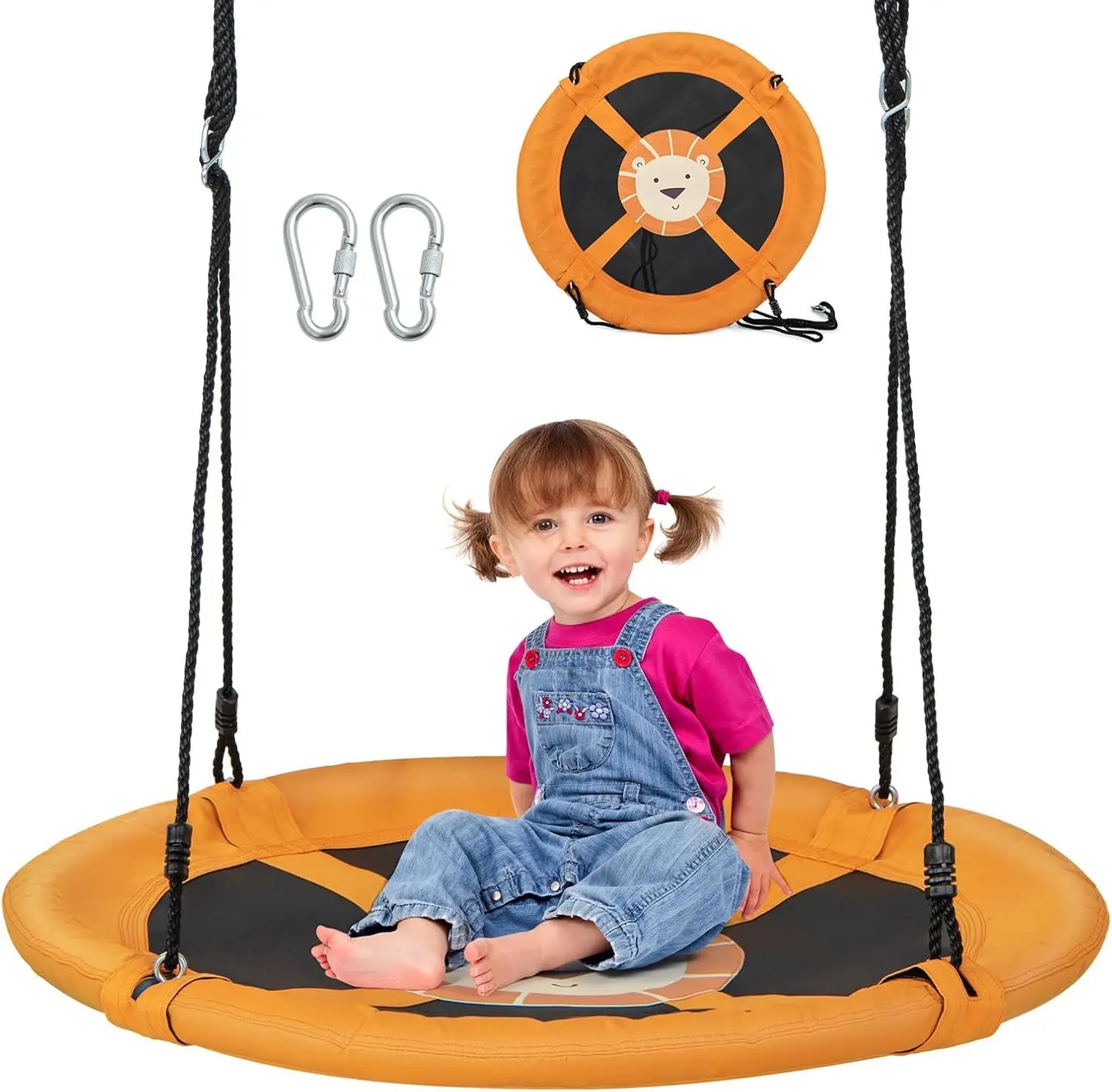 Tree Swing, 40 Inch Saucer Swing for Kids Outdoor, 700 lbs Weight Capacity Round Swing w/ 900D Waterproof Oxford Cloth, Adjustab - Premium  from Lizard Vigilante - Just $63.99! Shop now at Lizard Vigilante