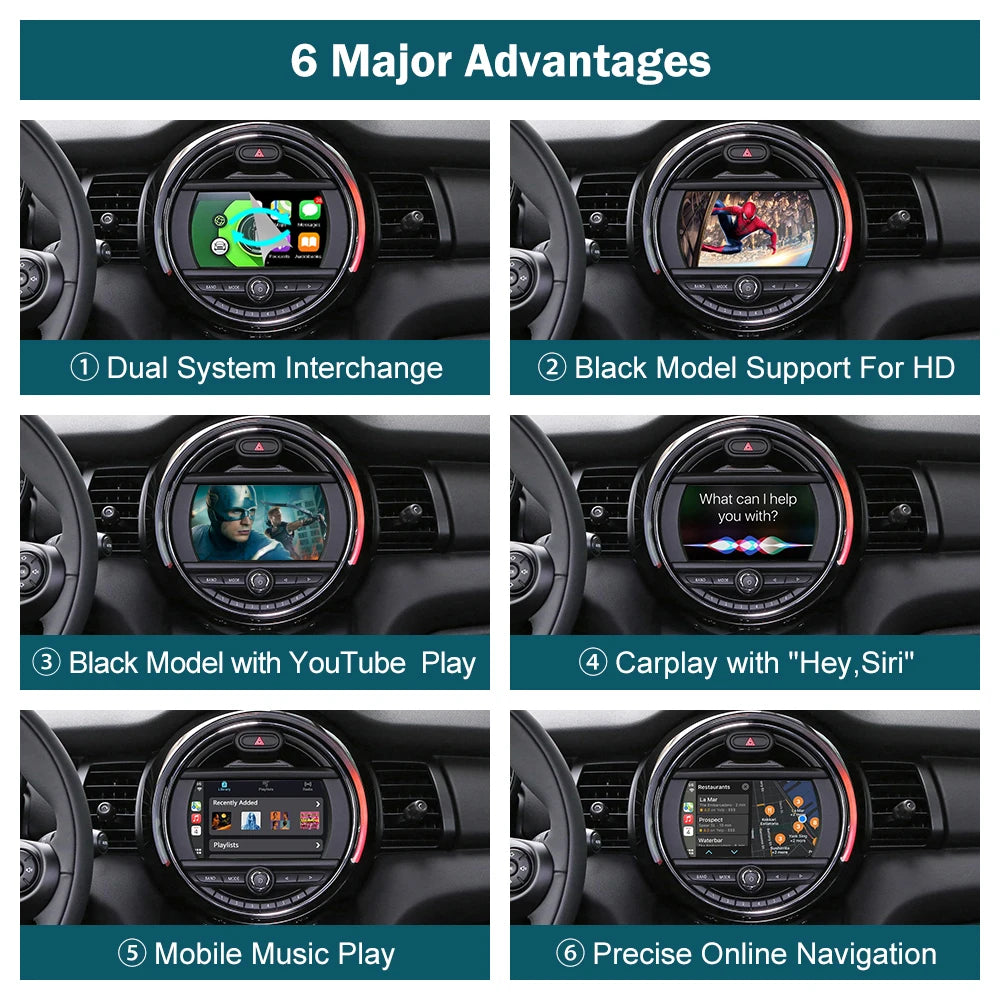 RoadTop Wireless CarPlay Android Auto for Mini Cooper - R55, R56, R57, R58, R60, R61 - Premium Electronics from Lizard Vigilante - Just $275.99! Shop now at Lizard Vigilante