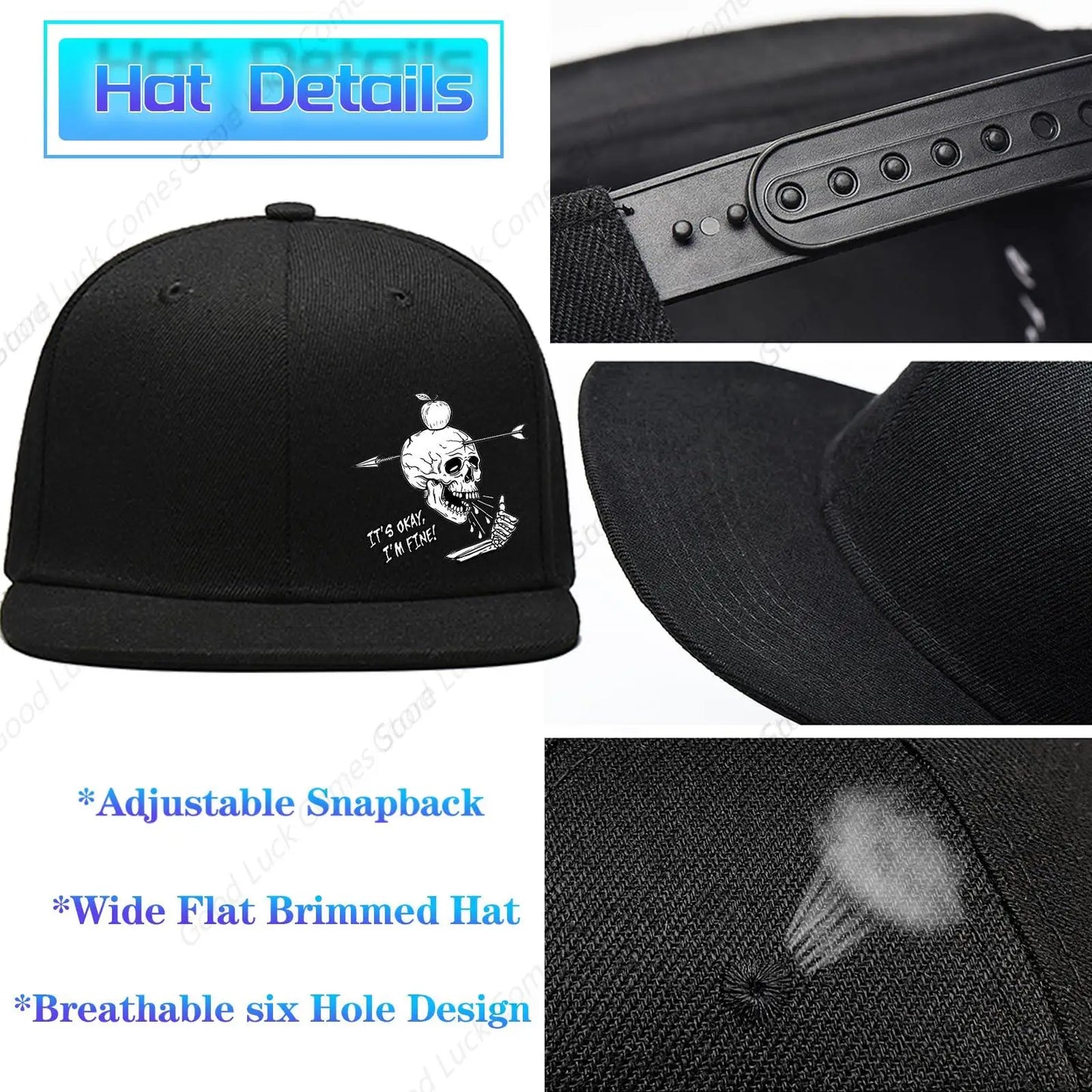 Skull Finger Snapback Trucker Cap – Skeleton Arrow Rock Hat by Lizard Vigilante