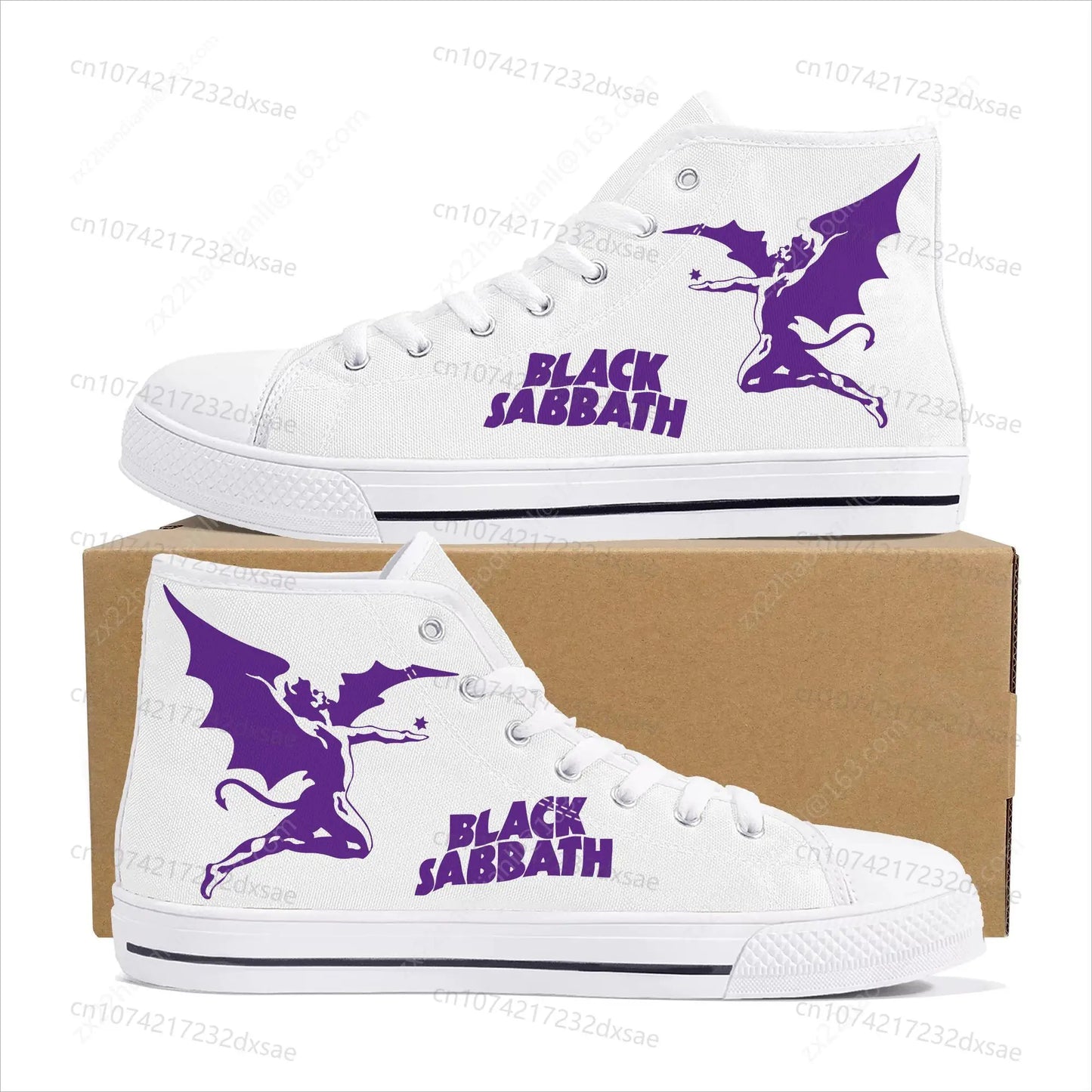 Black Heavy Metal Band Sabbath High Top High Quality Sneakers Men Women Teenager Canvas Sneaker Casual Couple Shoes Custom Shoes - Premium  from Lizard Vigilante - Just $42.99! Shop now at Lizard Vigilante