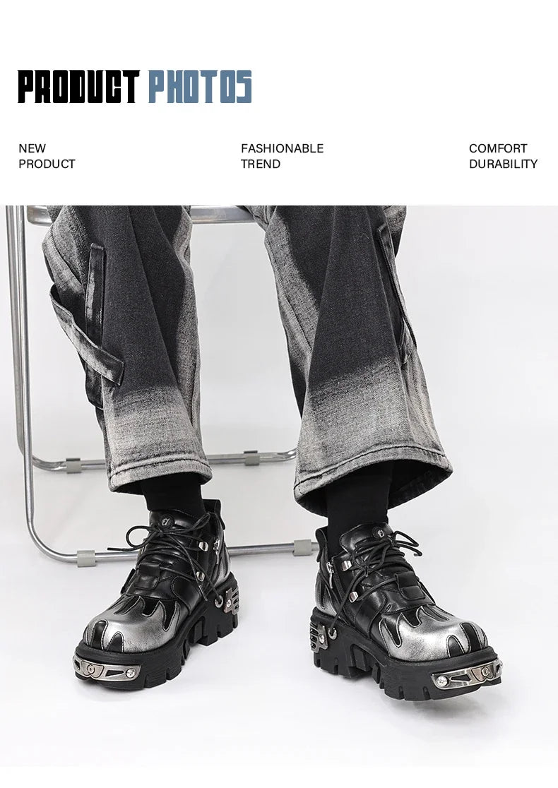 Oblivion Twin Flame Punk Platform Boots 2025 Dark Romance Edition