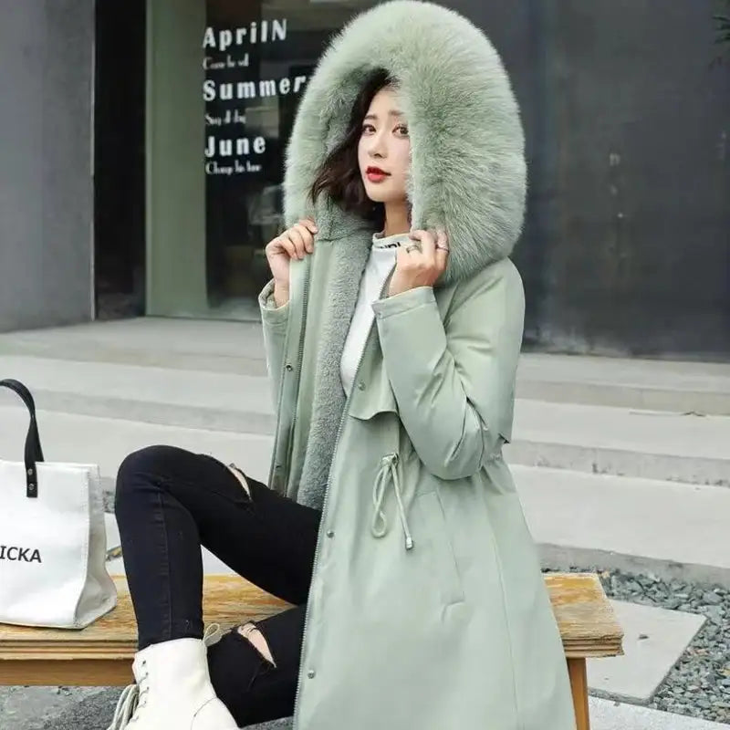 New In Coats & Jackets Women's Winter Padded Jacket Loose Casual Outerwears Fleece Hodded Windbreaker Elegant Office Lady's Coat