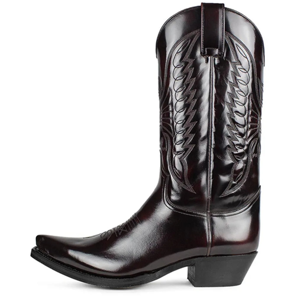 Retro Chic: Mid-Calf Western Boots with Side Zipper - Premium boots from Lizard Vigilante - Just $72.99! Shop now at Lizard Vigilante