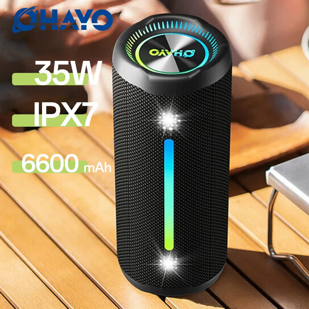 Ohayo Portable Waterproof Bluetooth Speaker 35W Drivers with Powerful 360-Degree Sound and Thundering Bass,TWS,IPX7 Waterproof