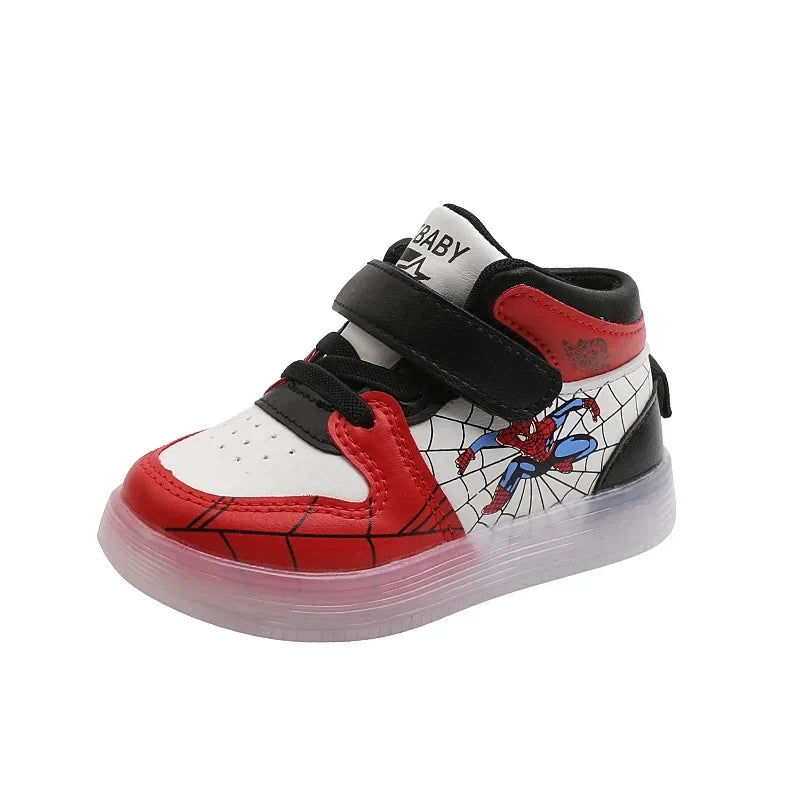 Disney Children's Led Light Shoes Fashion Aoger Spiderman Boys Sneakers Girls Cartoon Casual Shoes Breathable Kids Sport Shoes - Premium shoes from Lizard Vigilante - Just $24.88! Shop now at Lizard Vigilante