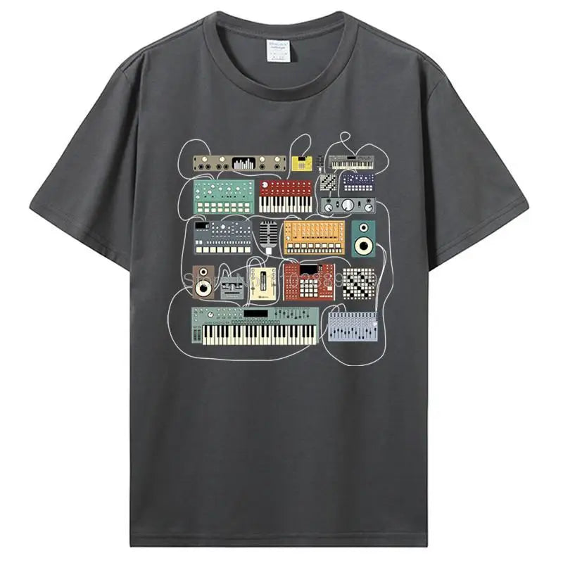 Electronic Musician Synthesizer And Drum Machine Dj Fire Sale T Shirt Men Women Cotton Streetwear - Lizard Vigilante