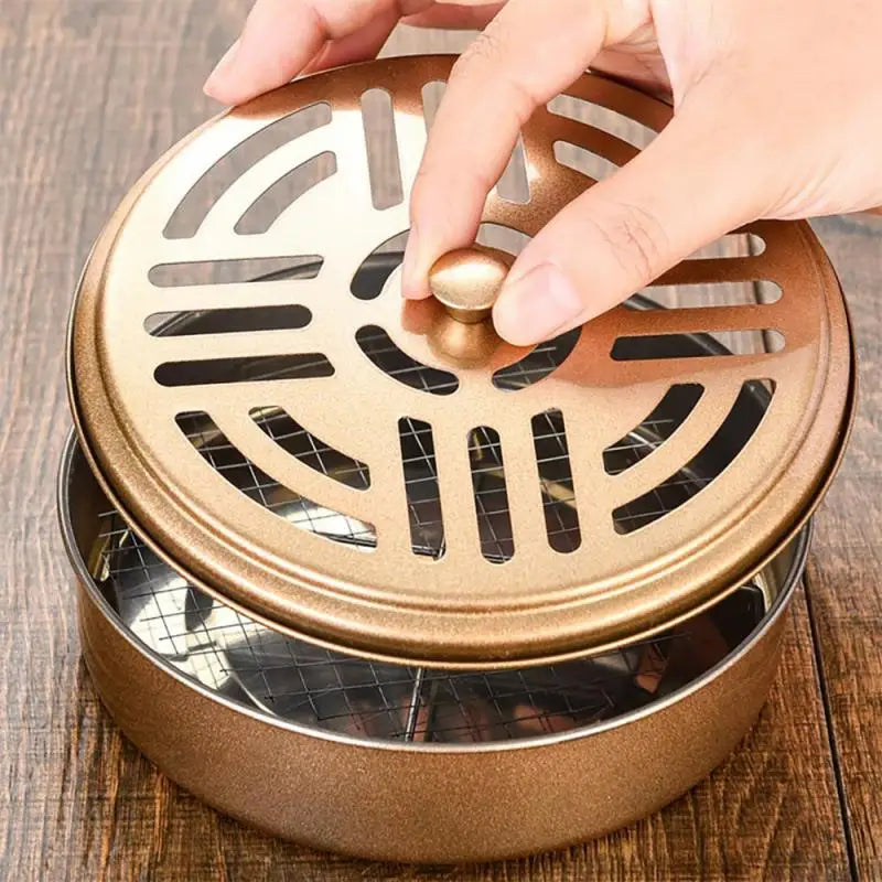 Portable Stainless Steel Mosquito Coil Holder Tray with Spiral Cover – Incense & Candle Holder - Premium Mosquito coil from Lizard Vigilante - Just $18.88! Shop now at Lizard Vigilante