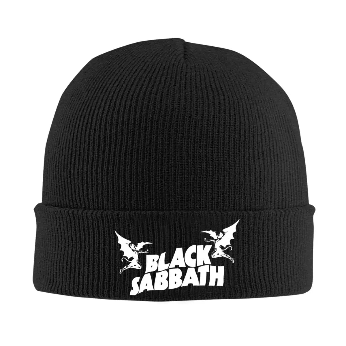 Black Sabbath Knitted Beanie Cap – Unisex Winter Hat for Men & Women, Warm Acrylic Crochet Melon Cap for Outdoor Use - Premium beanie from Lizard Vigilante - Just $21.99! Shop now at Lizard Vigilante