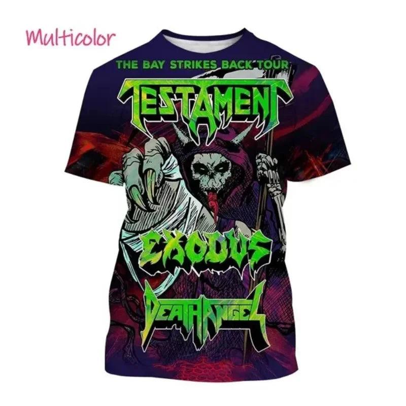 Metal Rock Exodus Band 3D Print O-Neck Tshirt Men Fashion Tees Casual Short Sleeve Oversized  Y2K Harajuku Unisex Clothing - Premium T-Shirt from Lizard Vigilante - Just $23.99! Shop now at Lizard Vigilante