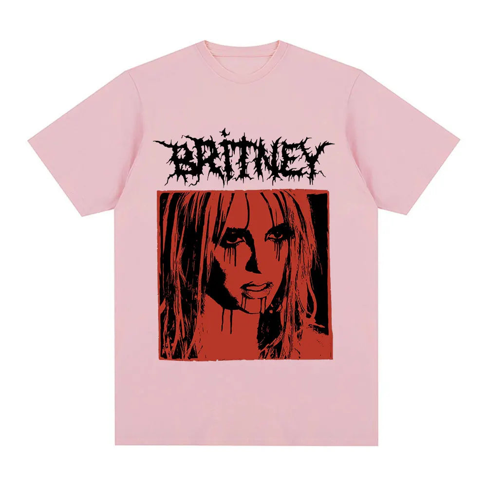 Britney Spears Metal Rock Graphic T-shirt Men Women Fashion Hip Hop T Shirts Harajuku Vintage Short Sleeve Tee Shirt Oversized - Lizard Vigilante