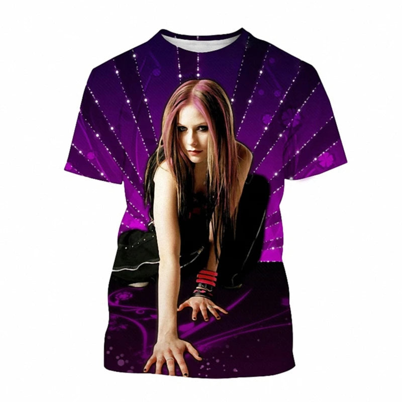 Avril Lavigne 3D Printed T-Shirt – Summer Fashion Casual Oversized Tee, Harajuku Streetwear, Men & Women Singer Graphic Shirt - Premium  from Lizard Vigilante - Just $28.88! Shop now at Lizard Vigilante