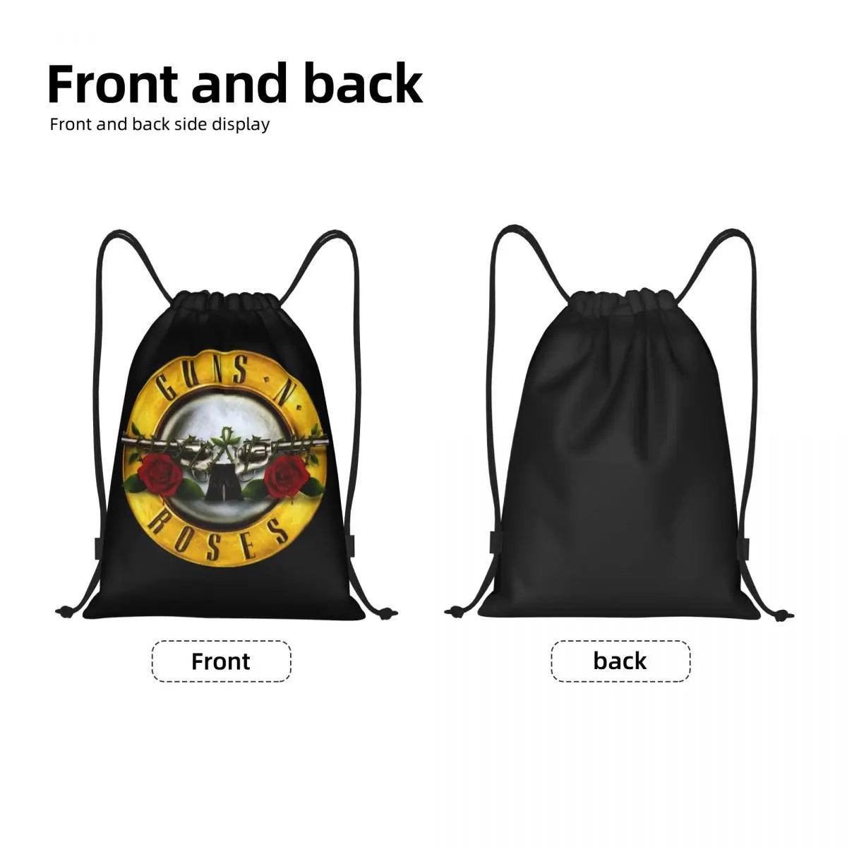 Guns N Roses Bullet Logo Drawstring Backpack Women Men Gym Sport Sackpack Portable Hard Rock Band Training Bag Sack - Lizard Vigilante