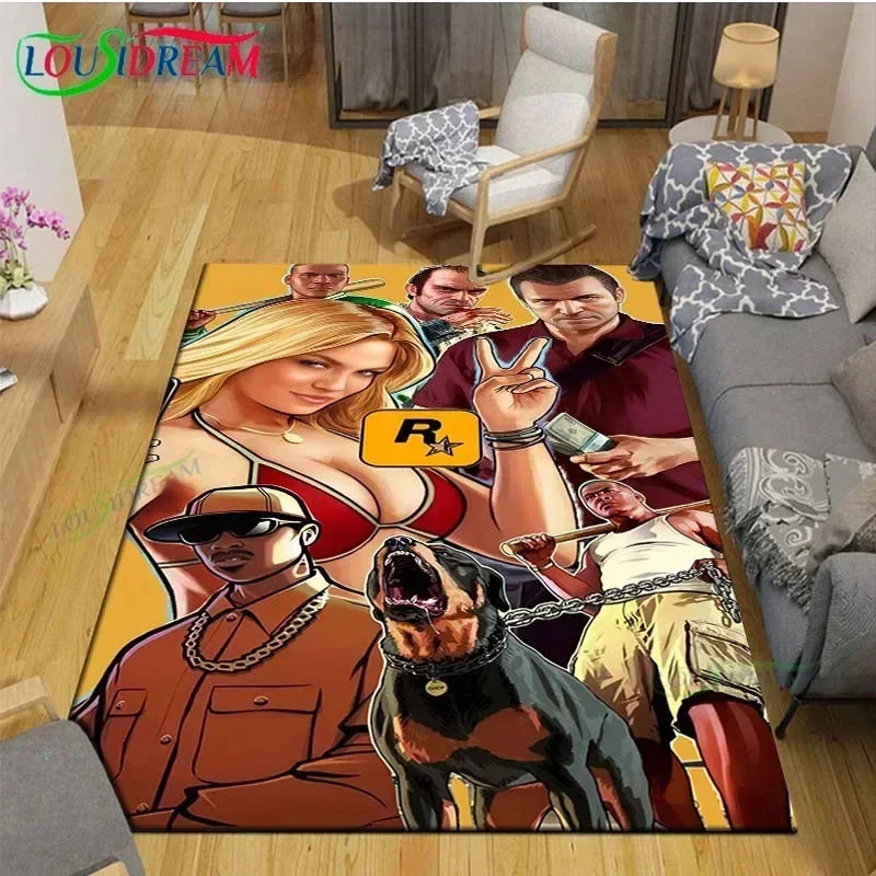 Video Game Rug Retro CD Rug Popular Game Rug Gamer Room Decor Gamer Gift DVD Rug for Teen Room Birthday Gift Non Slip Washable