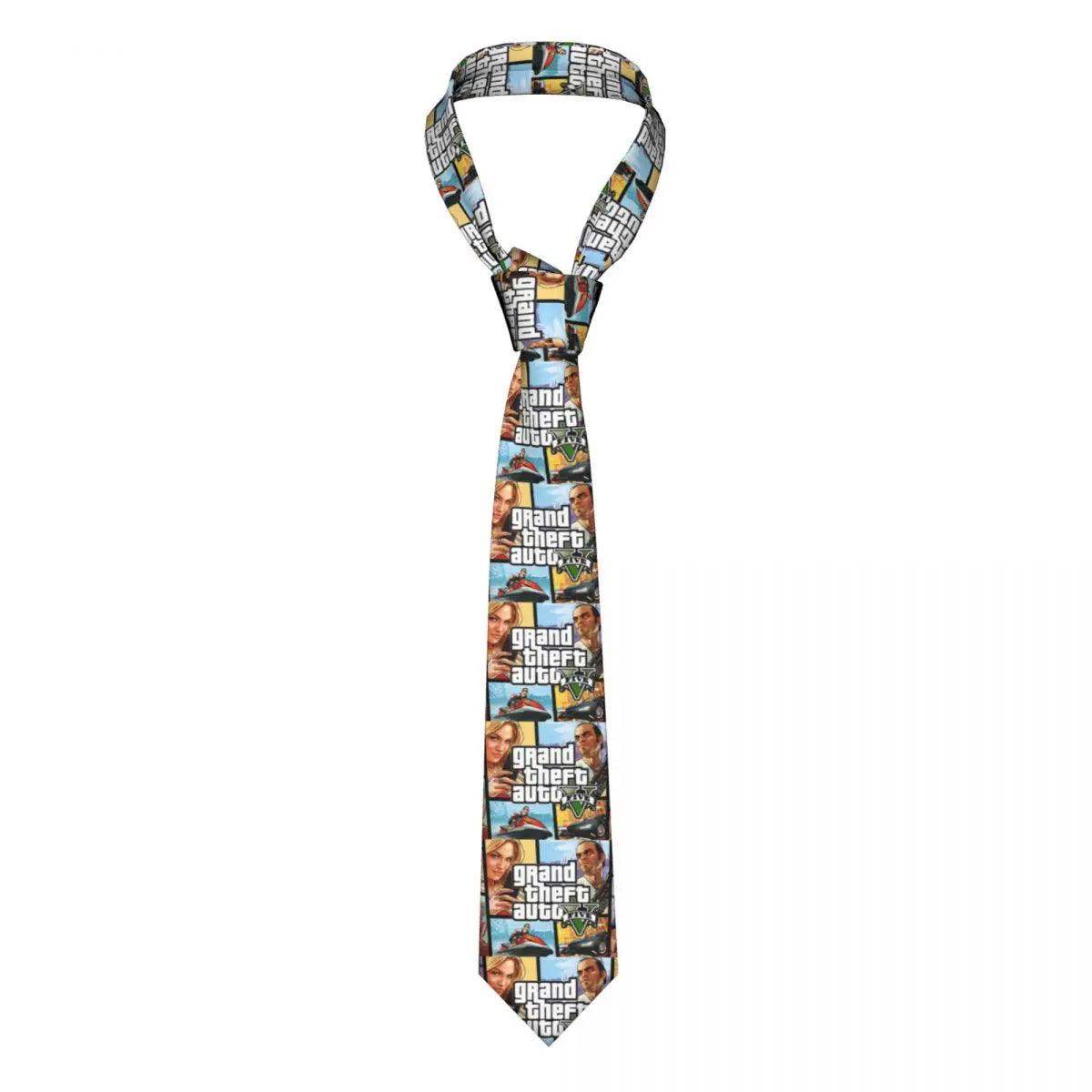 Grand Theft Auto Necktie San Andreas Fashion Neck Tie Men Silk GTA Video Game Neckties for Party Gravatas - Lizard Vigilante