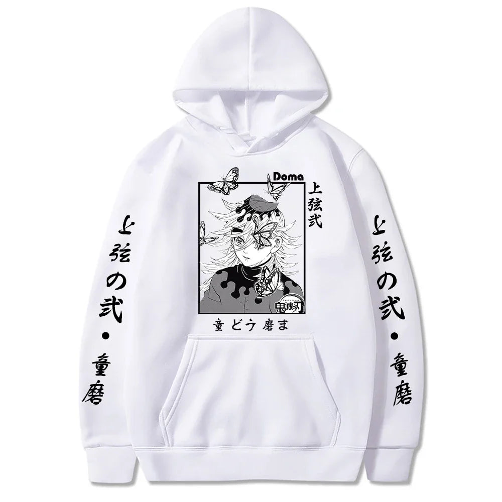 Demon Slayer Douma Fleece Hoodie – Bold Anime Harajuku Streetwear for Men & Women – Vibrant Autumn Warm Pullover Fashion - Premium Hoodie from Lizard Vigilante - Just $48.88! Shop now at Lizard Vigilante