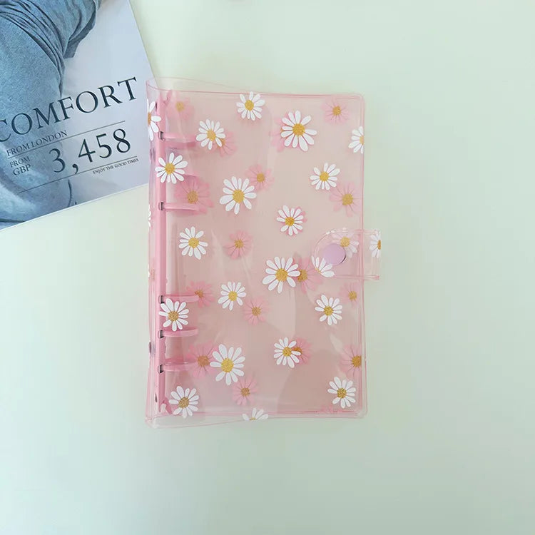 A5 A6 A7 Fresh Green Yellow Pink Daisy Loose Leaf Binder Cover Journal Sketchbook Accessories Diary Office Supplies