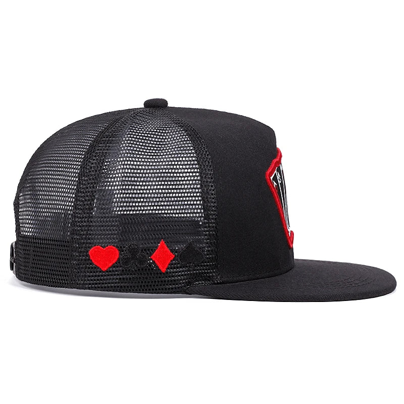 Lizard Vigilante Snapback Cap with Embroidered Ace of Spades Playing Card Design - Unisex Adjustable Sun Hat - Premium hat from Lizard Vigilante - Just $19.99! Shop now at Lizard Vigilante