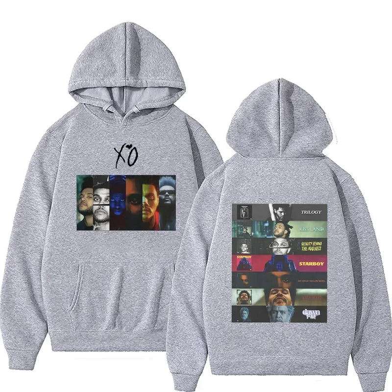 The Weeknd XO Print Hoodie | Oversized Hip-Hop Punk Rock Sweatshirt for Men & Women - Premium Hoodie from Lizard Vigilante - Just $52.88! Shop now at Lizard Vigilante