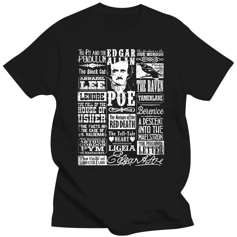 Edgar Allan Poe "The Raven" Men's Literary Quote T-Shirt – High-Quality Cotton Casual Tee for Literature Lovers - Premium tee from Lizard Vigilante - Just $25.88! Shop now at Lizard Vigilante