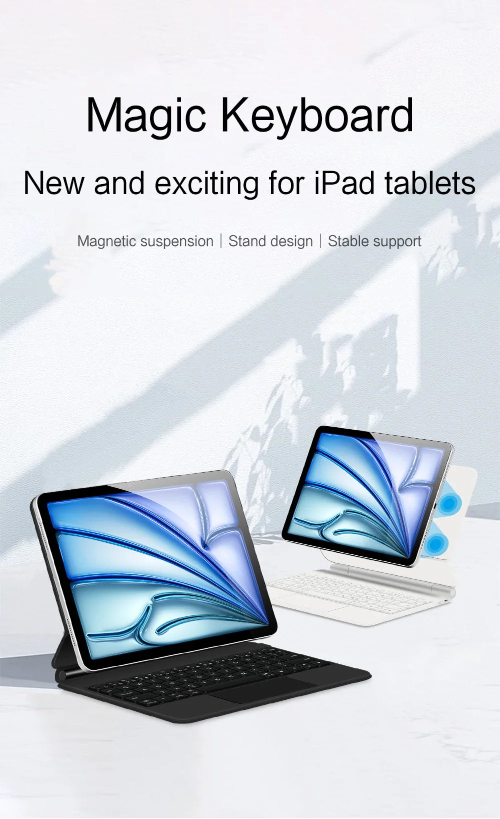 Magic Keyboard Case For iPad Pro 11 inch 12.9" M2 13 M4 Air 4th 5th ipad10 10th 10.9 Smart Cover Multi-touch Magnetic backlight