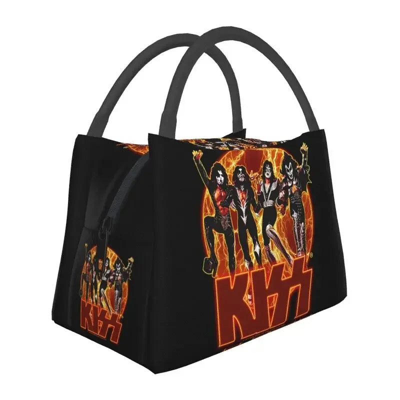 Kiss Heavy Metal Insulated Lunch Bag – Reusable Cooler Thermal Lunch Box for Women - Premium bag from Lizard Vigilante - Just $33.88! Shop now at Lizard Vigilante