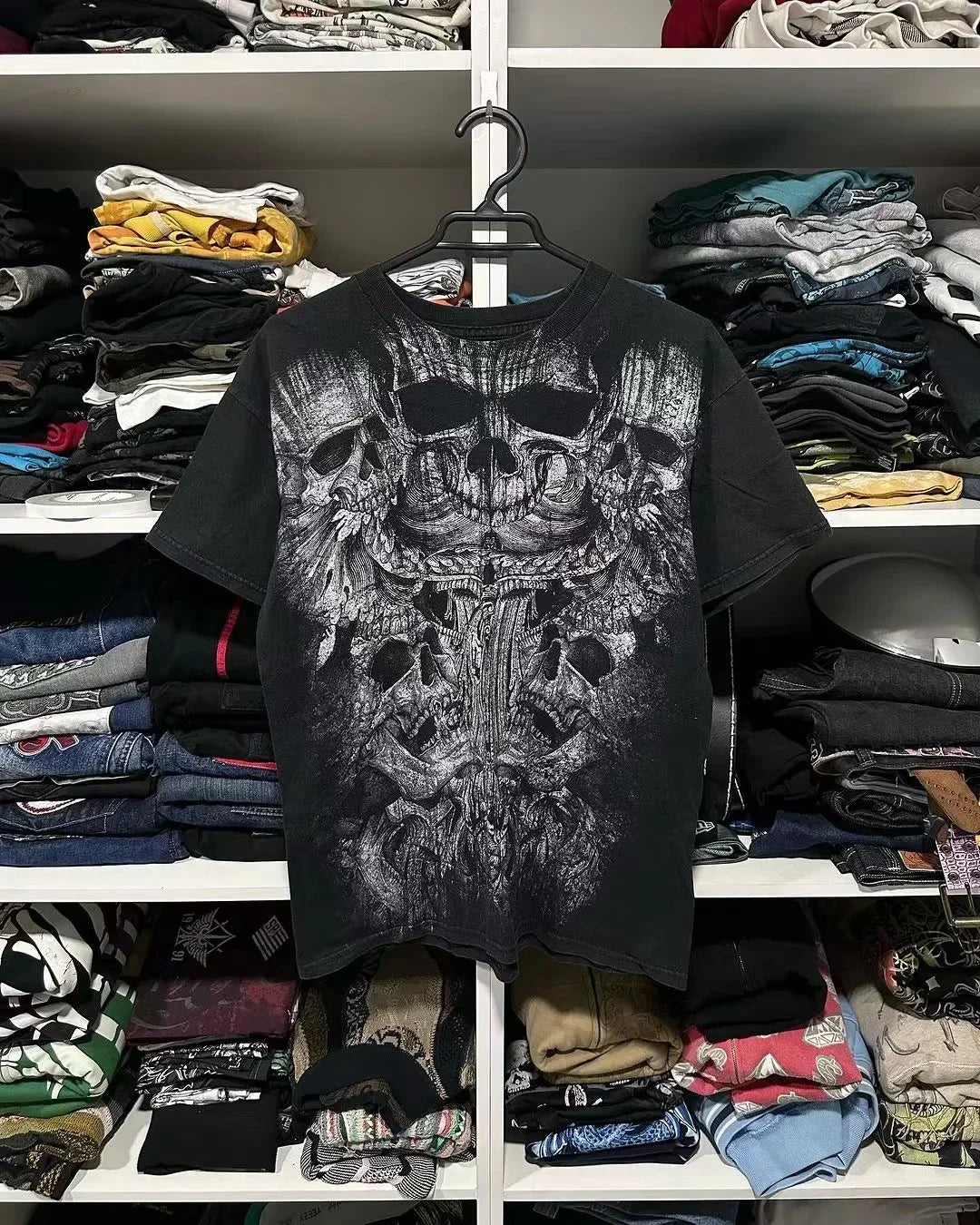 Y2K Gothic Graphic Oversized Tee – 2000s High Street Cotton Streetwear - Premium tee from dsers - Just $58.99! Shop now at Lizard Vigilante