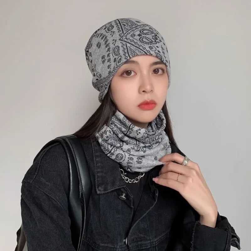 Fashion Double Head Cap Bib Twist Cap Multi-Functional Printed Scarf Cover Cap Neck Cap Face Mask Headscarf Cap C081 - Premium  from Lizard Vigilante - Just $7.99! Shop now at Lizard Vigilante