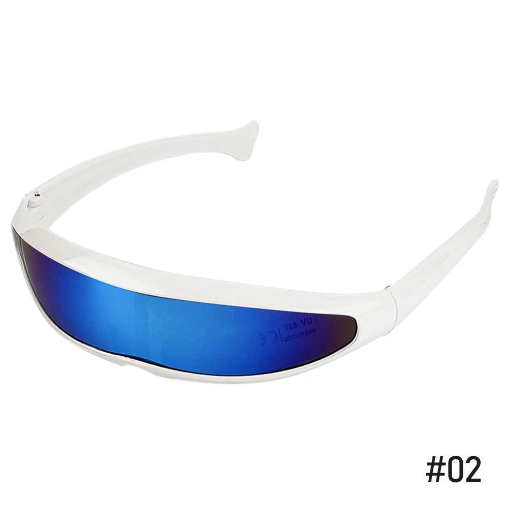 CYBERPUNK VIGILANTE: Futuristic Cyclops Laser Visor Shades – UV400, Mirrored, Sci-Fi Streetwear Eyewear - Premium shades from Lizard Vigilante - Just $8.99! Shop now at Lizard Vigilante