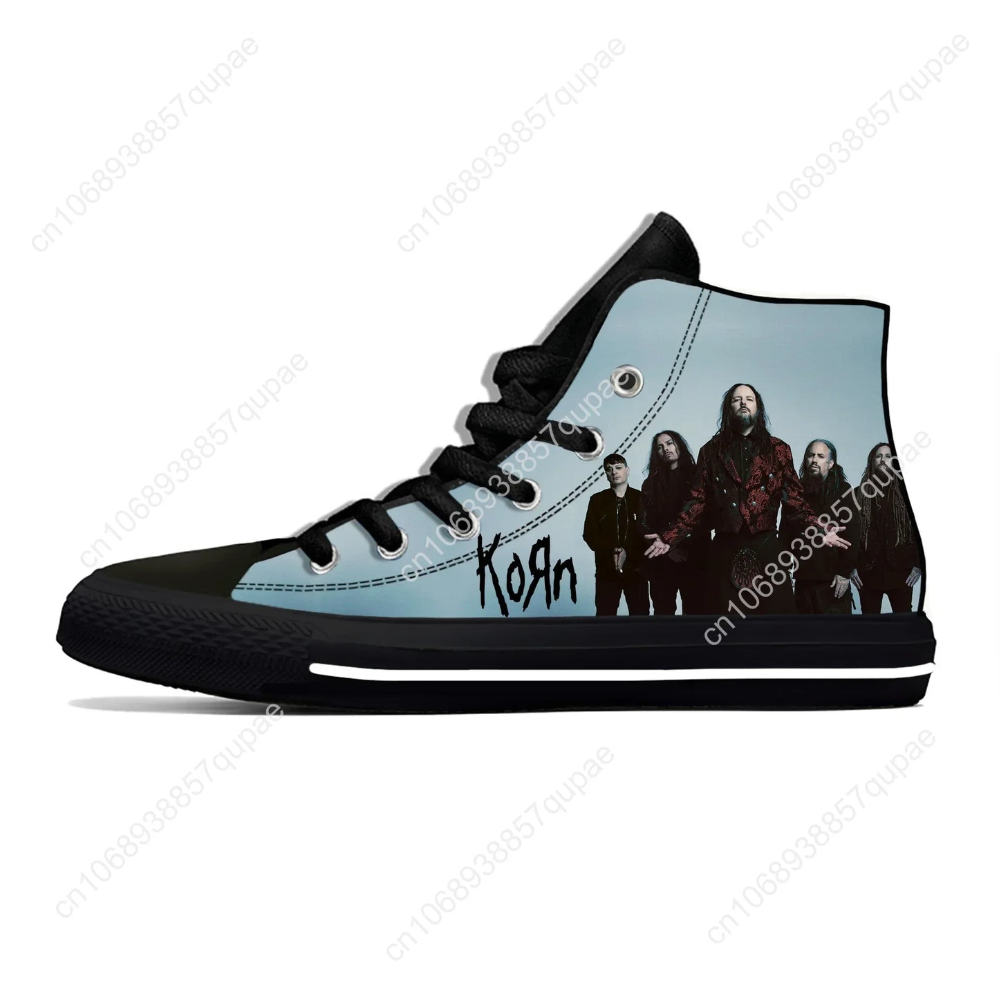 Korn Rock Band High-Top Sneakers – 3D Printed Lightweight Canvas Shoes - Premium shoe from Lizard Vigilante - Just $43.88! Shop now at Lizard Vigilante