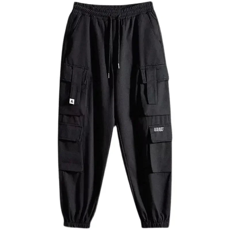 Men's Multi-Pocket Cargo Pants – Korean Style Techwear Biker Trousers for Autumn - Premium pants from Lizard Vigilante - Just $39.92! Shop now at Lizard Vigilante