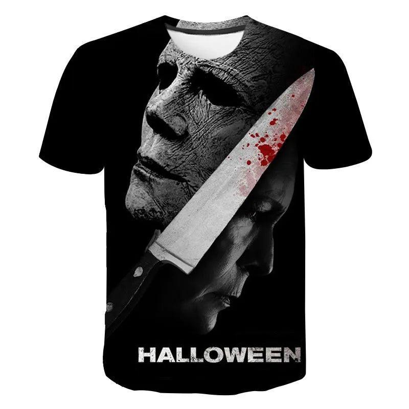 Halloween Horror Movie T-Shirt Michael Myers Scary Film 3D Print Men Woman Cool Streetwear Harajuku T Shirt Kids Tees Tops Clothing - Premium T-Shirt from Lizard Vigilante - Just $22.99! Shop now at Lizard Vigilante