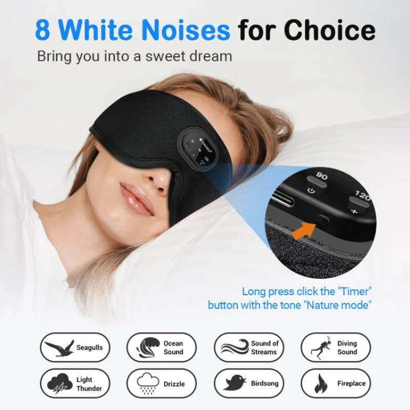 White noise version 3D wireless music sleep headset bluetooth eye mask microphone call manufacturers Dropshipping Christmas Gift - Premium  from Lizard Vigilante - Just $37.99! Shop now at Lizard Vigilante