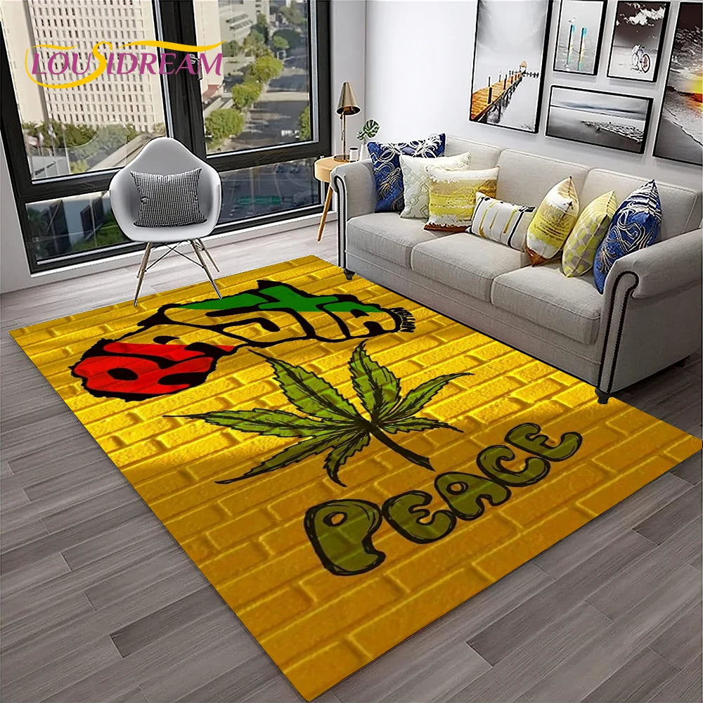 High Voltage Maple Leaf Lounge Rug – 3D Printed Non-Slip Weed Art Carpet For Living Rooms, Studios And Late-Night Plots