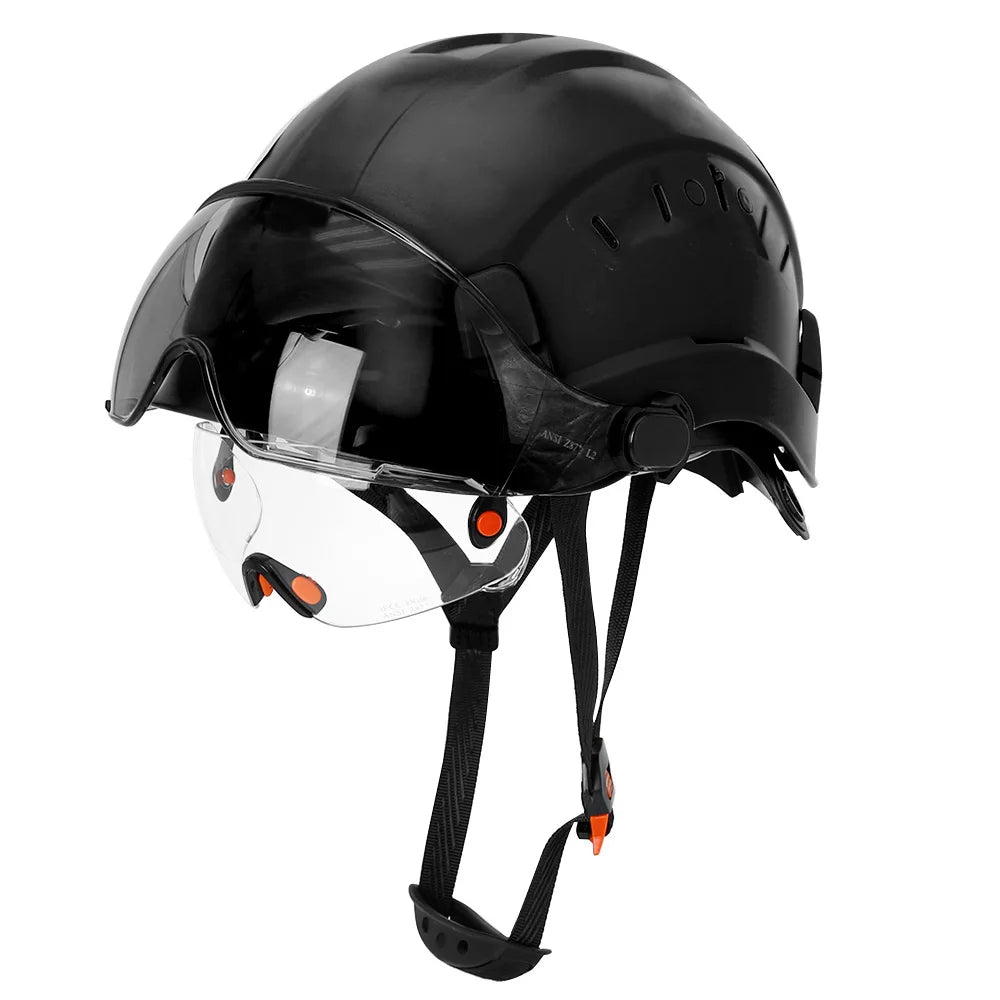 CE-Certified Construction Safety Helmet with Built-In Visor Goggles – ANSI Industrial ABS Hard Hat for Engineers - Premium  from Lizard Vigilante - Just $53.88! Shop now at Lizard Vigilante