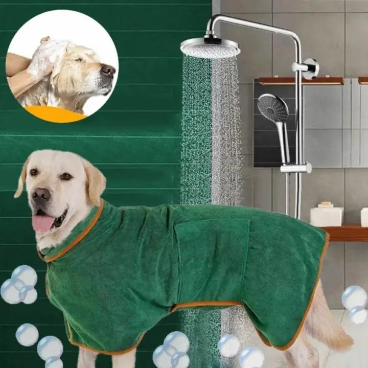 Pet Bathrobe – Fast Drying Microfiber Grooming Coat for Dogs | Absorbent, Soft, and Adjustable Towel for Small, Medium, and Large Dogs - Premium pet towel from Lizard Vigilante - Just $19.99! Shop now at Lizard Vigilante