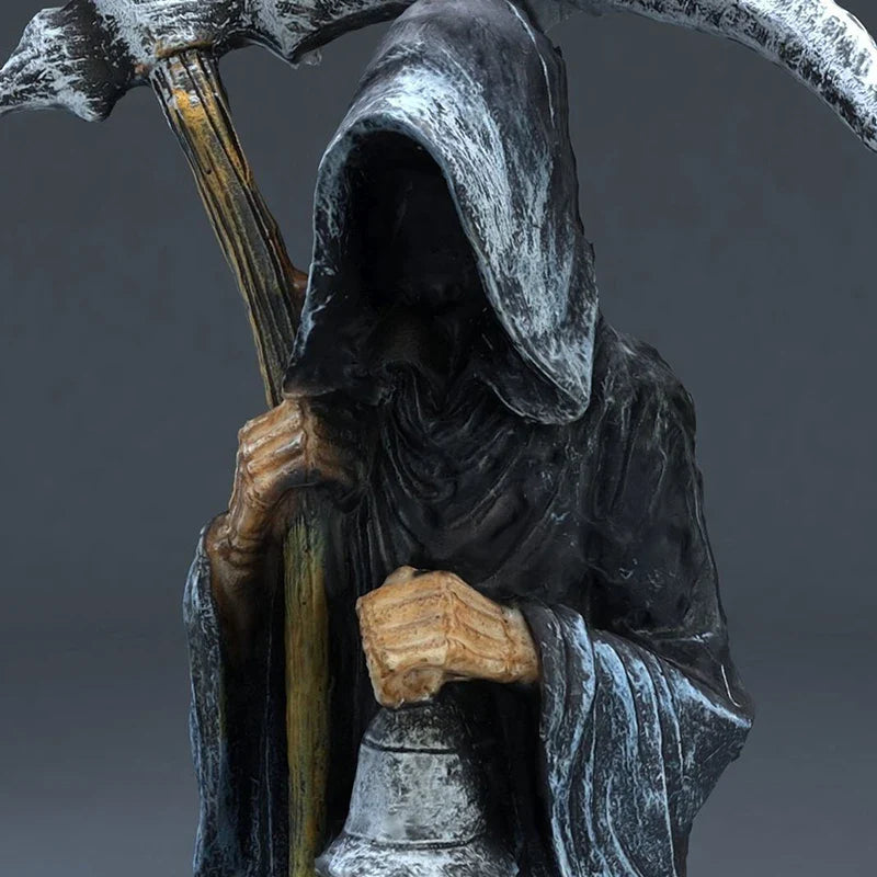 Holy Death Statue Standing Religious Decorative Figurine Grim Reaper Holding Scythe Statue Altar Halloween