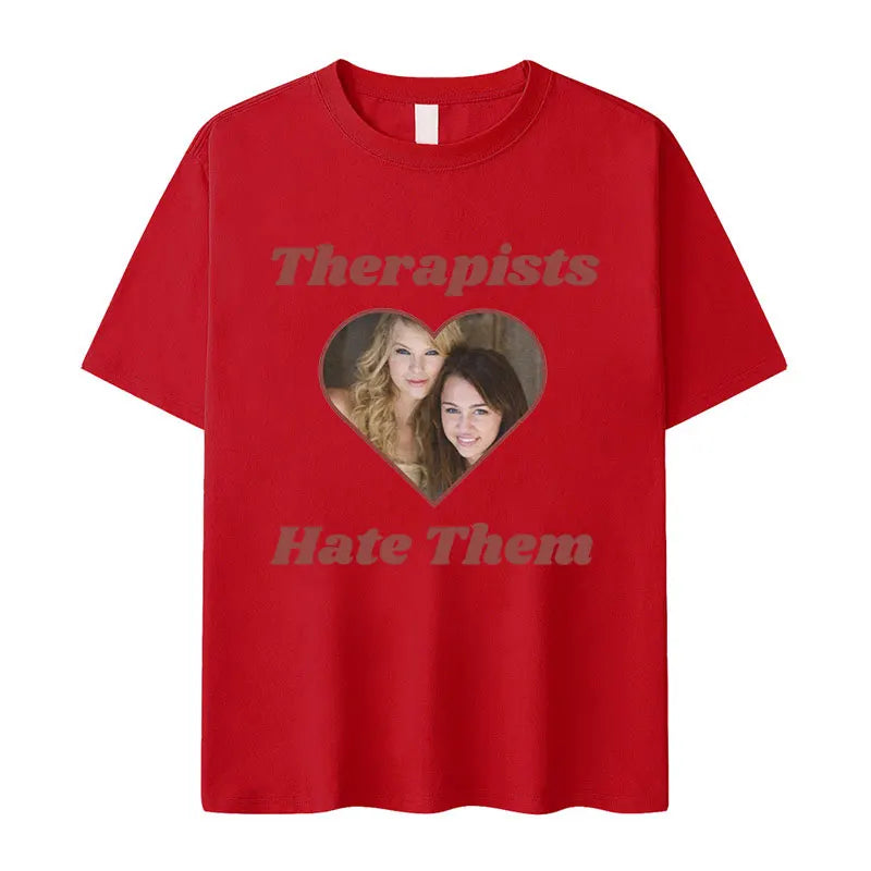 Therapists Hate Them Miley Cyrus Hannah Montana Graphic T-shirt | Retro Harajuku Fashion Oversized Cotton Tee for Men & Women - Premium tee from Lizard Vigilante - Just $26.66! Shop now at Lizard Vigilante