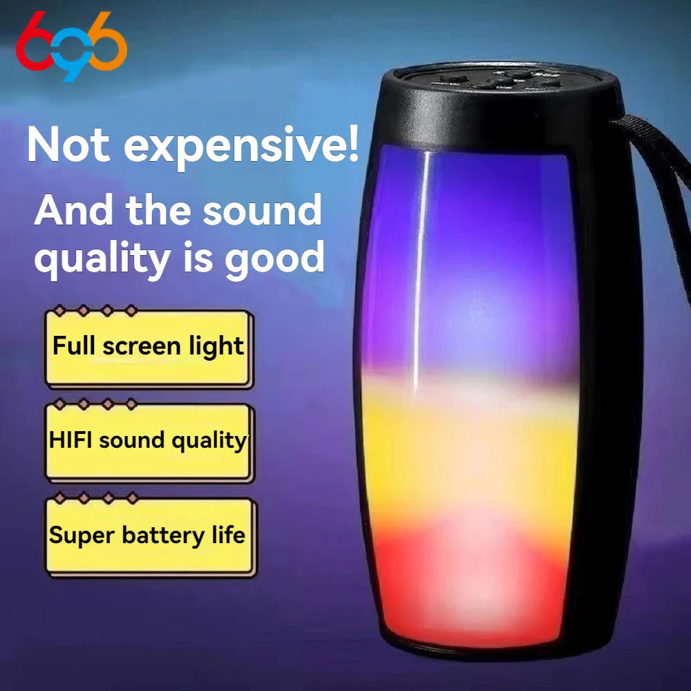 Portable Wireless Bluetooth Speaker 1500MAH RGB LED Light Outdoor Subwoofer Stereo Loudspeaker Household High Volume Shocking